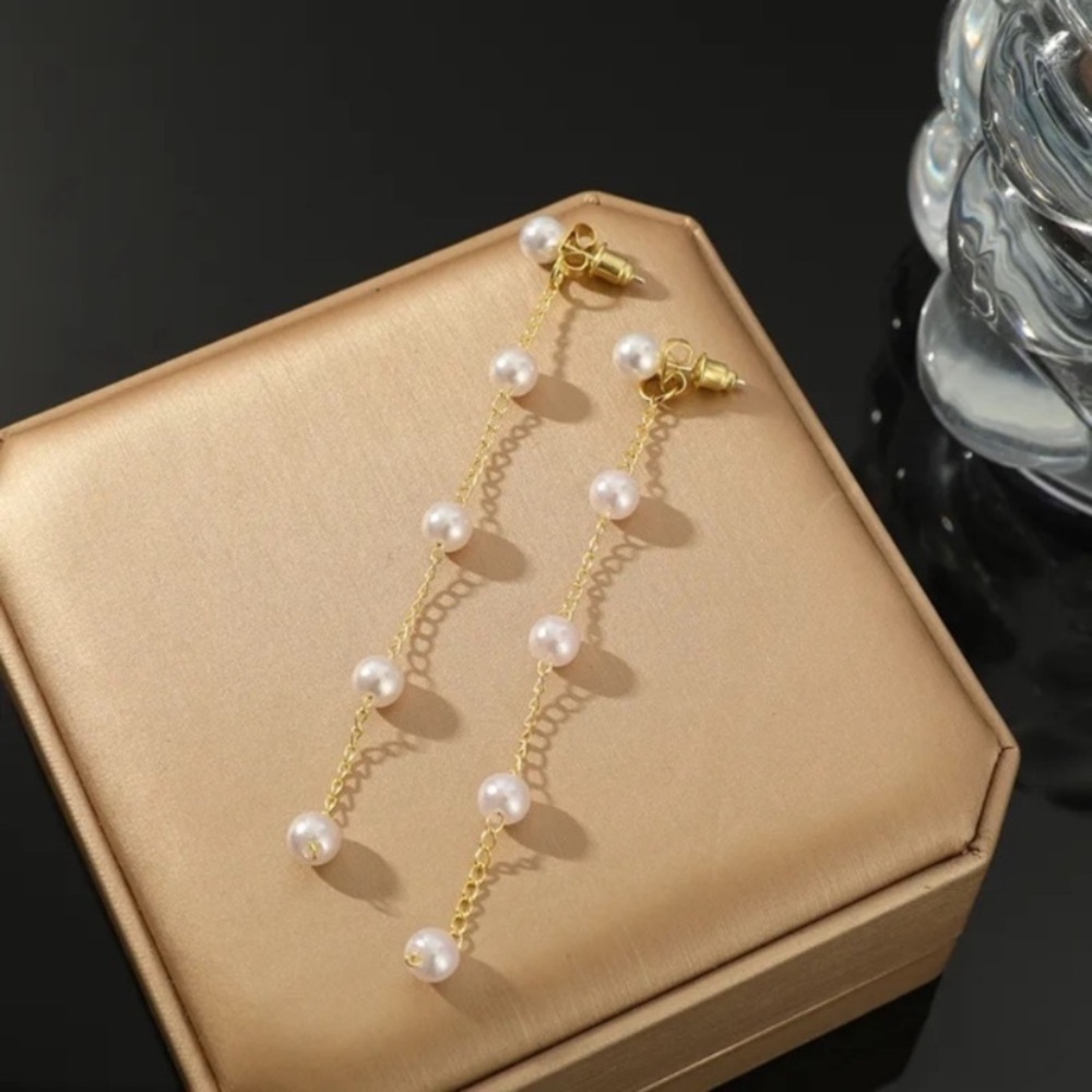 5 for $25 Pearl 14k Gold Plated Dangle Earrings